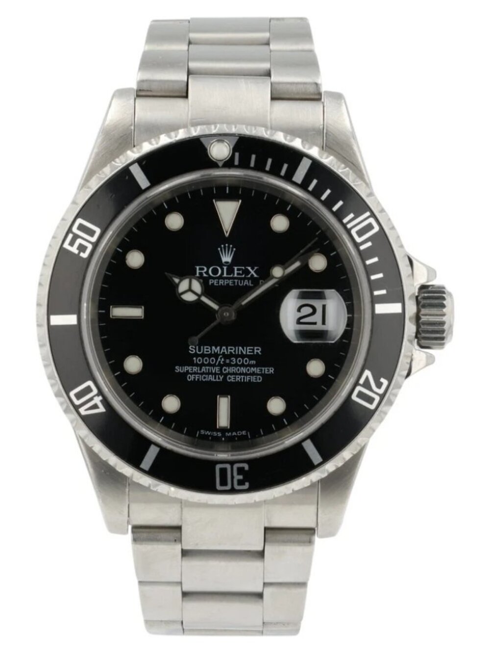 Rolex Submariner Black dial Stainless Steel 40mm Automatic Mens Watch 16610